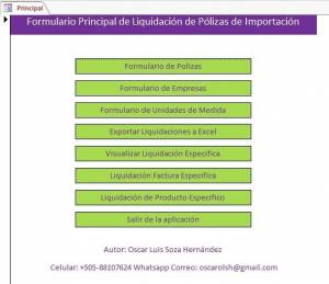 Software de Liquidacin de Plizas de Importacin