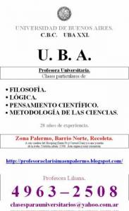 Preparo UBA XXI Pensamiento cientfico. 49632508. Barrio NortePalermo. Profesora. Zona norte. Capital.