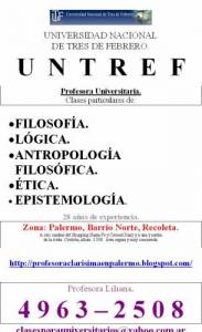 Profesora Mtodos de Estudio. UnTref. 49632508. Barrio NortePalermo. Amplia experiencia. 9 a 21 hs.