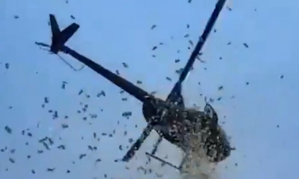 Lluvia de dólares desde un helicóptero en Detroit
