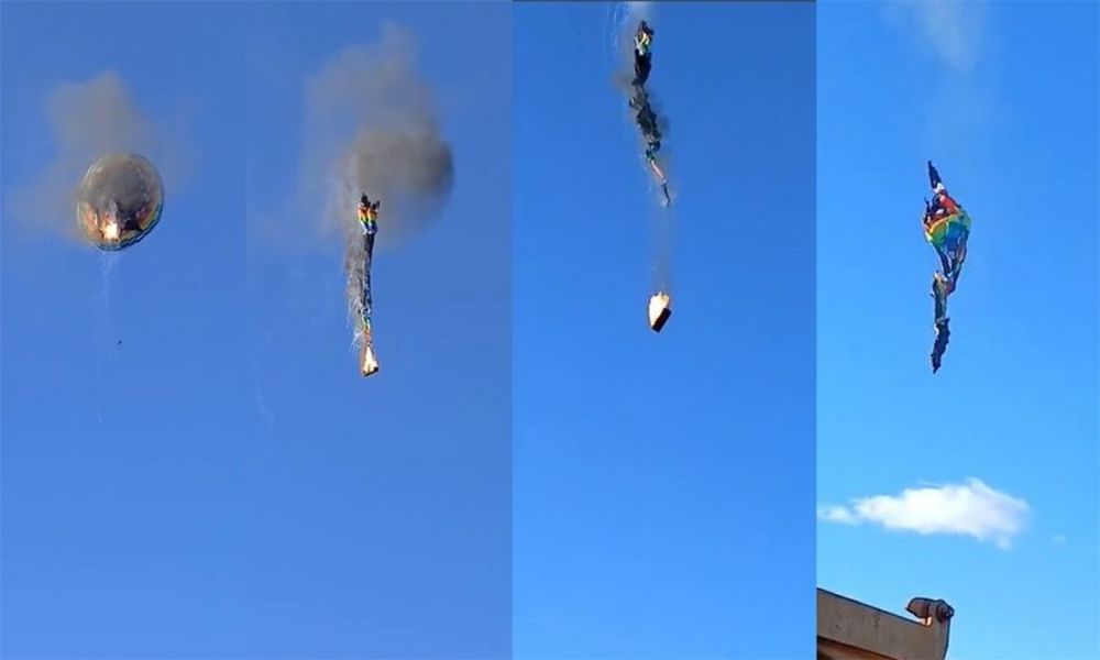 Se incendió un globo aerostático en Brasil