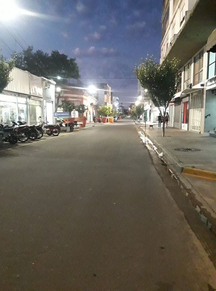 Las calles desérticas en Pergamino