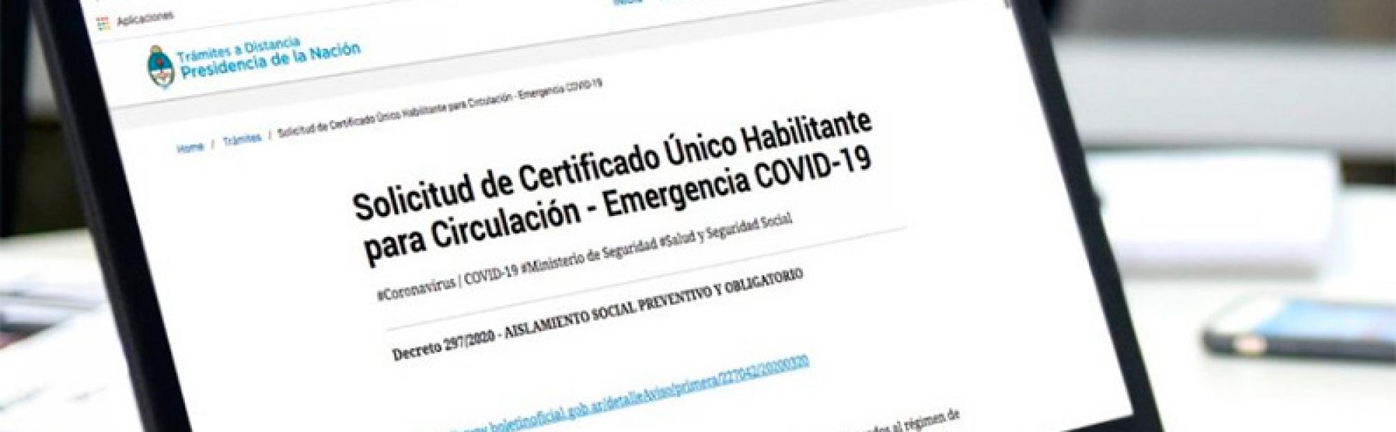 Donde tramitar el Certificado Unico Habilitante para Circulación Covid-19