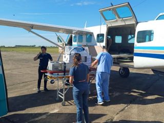El Aerdromo de Pergamino, operativo tras la tragedia: trasladaron de urgencia a un beb en avin sanitario