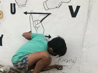 Pergamino: Parque Belgrano ya tiene su primer mural y es de Lengua de Se�as