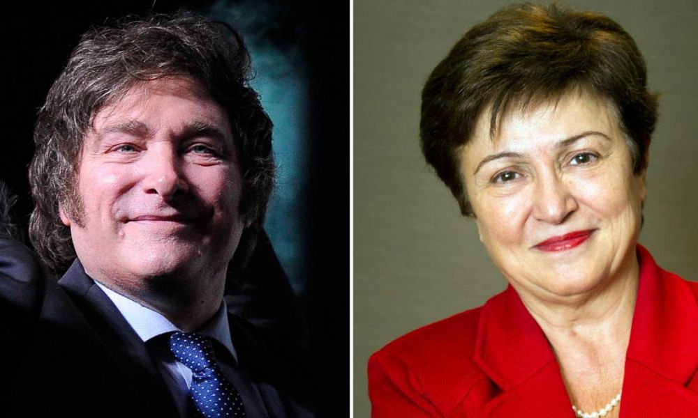 Javier Milei y Gita Gopinath