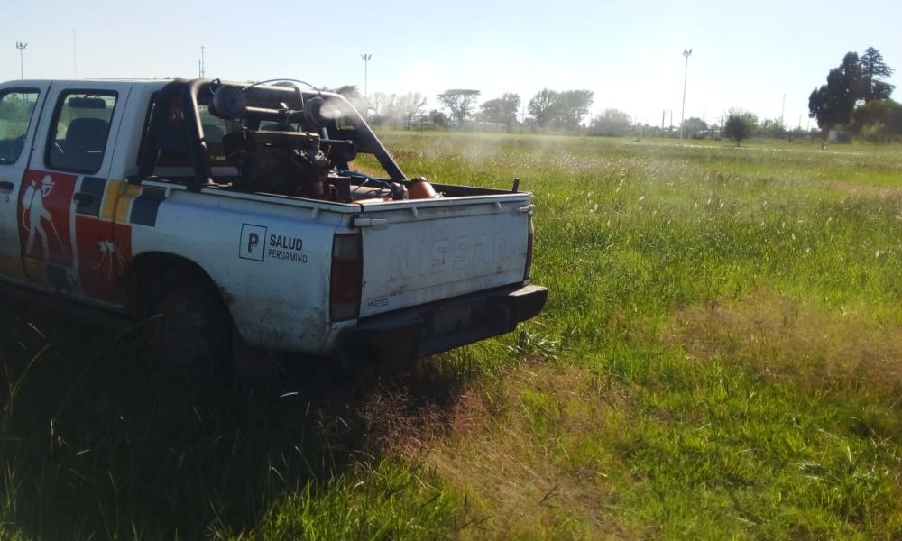 Fumigación contra los mosquitos en la ciudad
