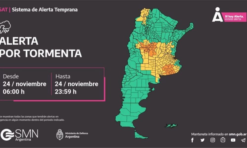 Alerta naranja con tormentas fuertes