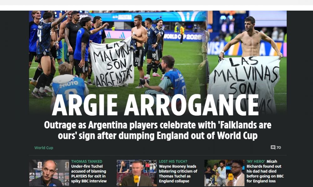 The Sun habló de «la arrogancia argentina»
