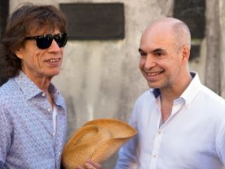 Mick Jagger con Rodr�guez Larreta