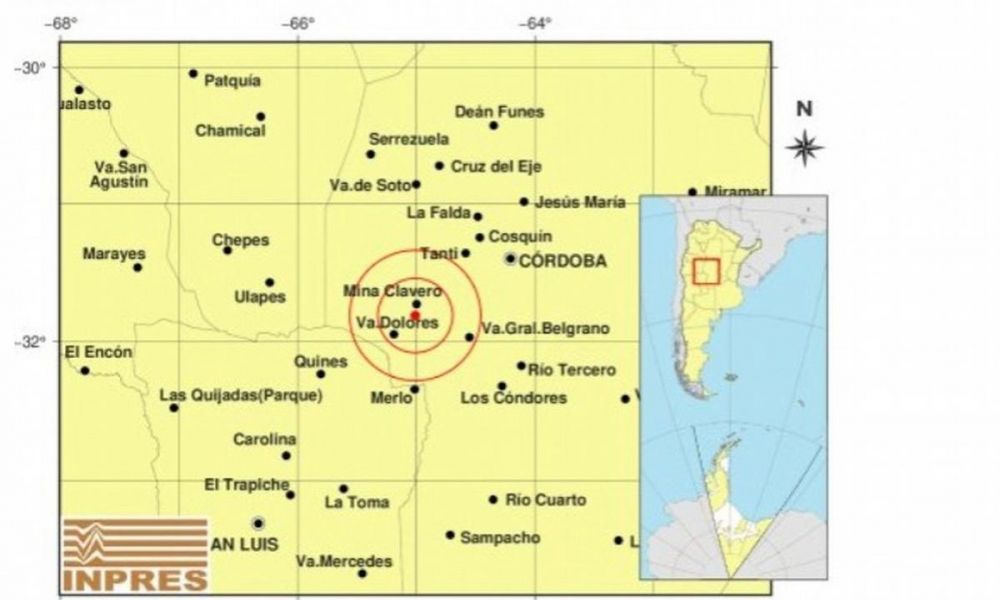 Un sismo sacudió Córdoba