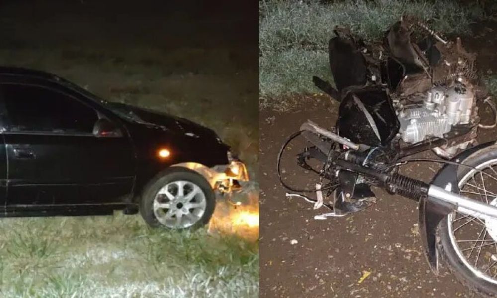 Colisión entre el Chevrolet Astra y la moto