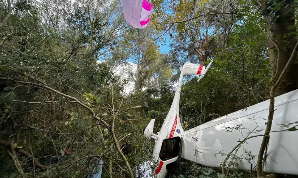 Cae un avión y sus dos tripulantes salen totalmente ilesos