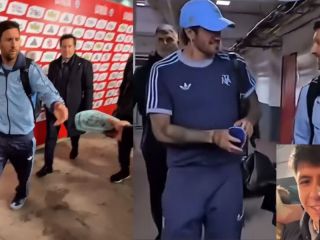 La increíble reacción de Lionel Messi al recibir una canillera hecha con tapitas
