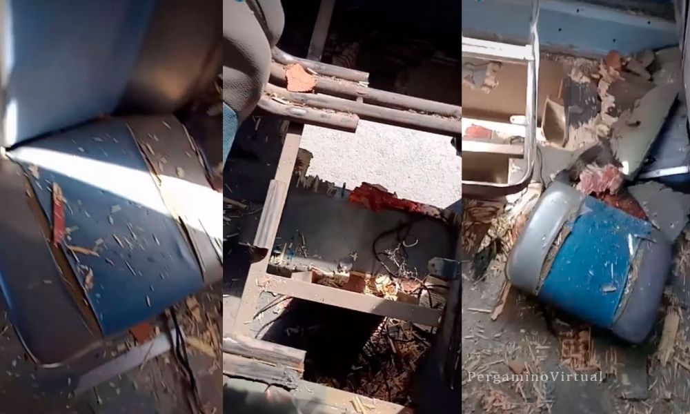 Explosión de neumático en colectivo de La Nueva Perla