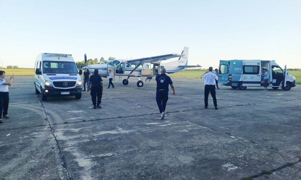Vuelo sanitario para un policía herido en accidente fatal