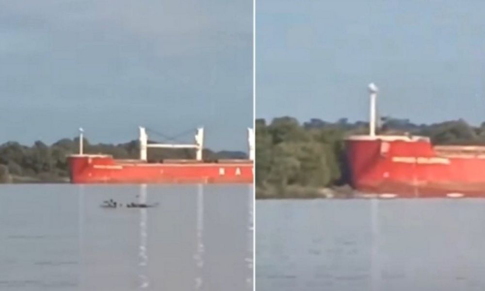 Impactante choque en el río Paraná