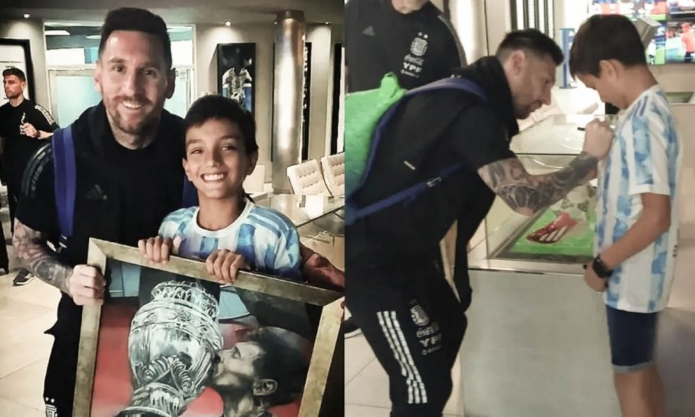 Juani Méndez junto a Messi