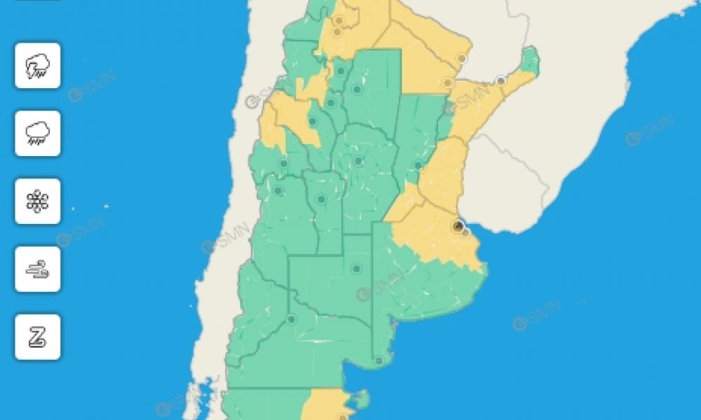 Alerta meteorológica en gran parte del país