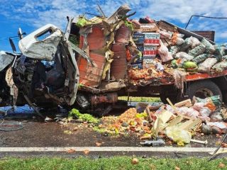 Triple choque en Santa Teresa: Un camionero sufri heridas graves