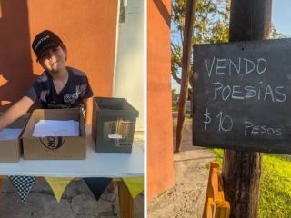 Pergamino: El nio de 8 aos que vende poesas escritas por su abuela