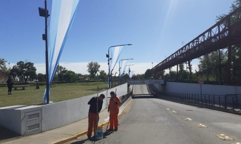 Banderas Argentinas en el Viaducto