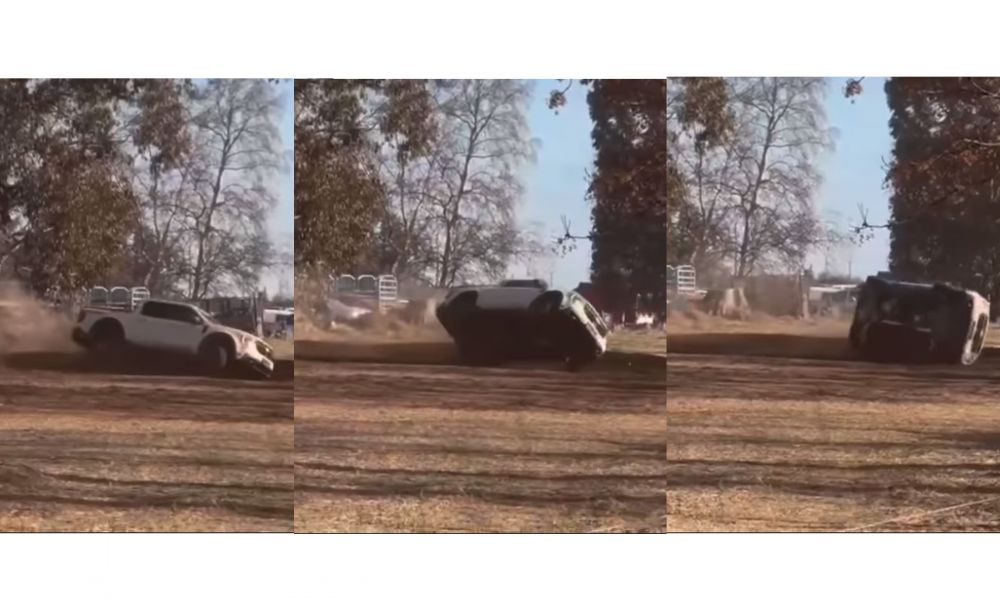 Ford Maverick volcó en la ExpoVenado