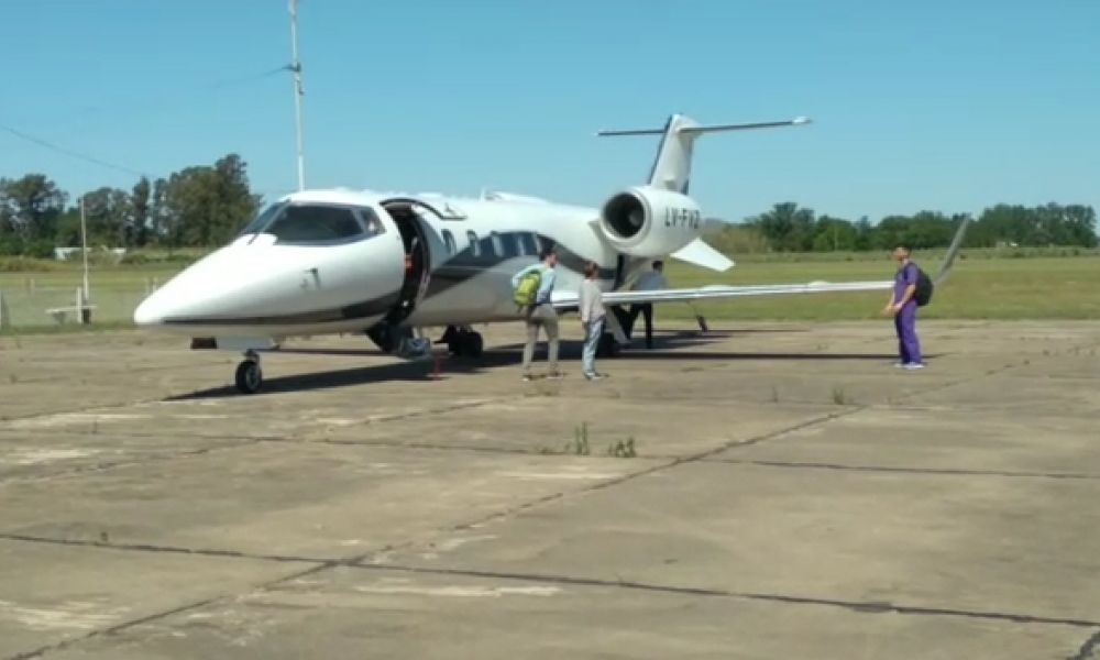 Gran operativo de aviones sanitarios en el Aeródromo