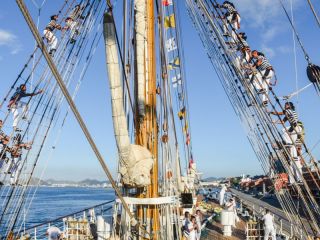 La Fragata ARA Libertad zarpa de Ro de Janeiro rumbo al Atlntico Sur