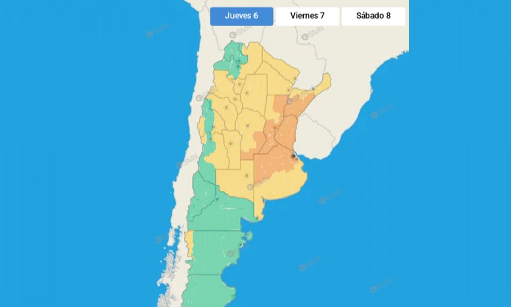 Alerta meteorológica del SMN