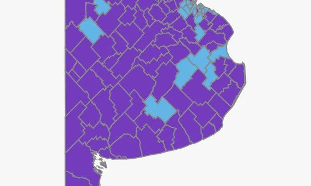 El mapa bonaerense se tiñó de violeta
