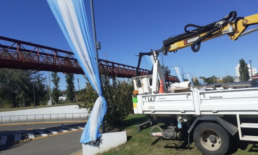 Banderas Argentinas en el Viaducto