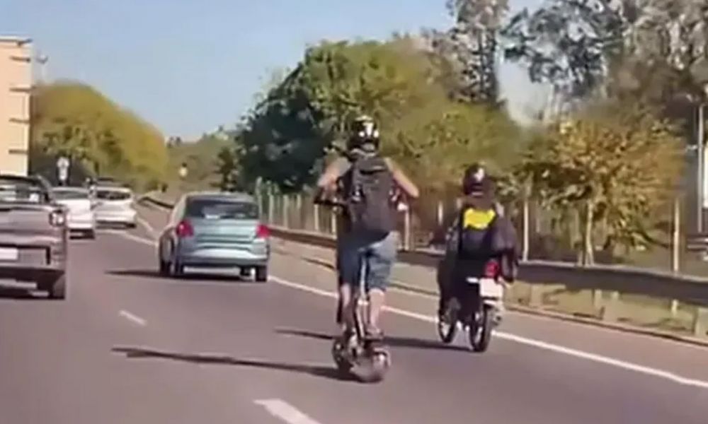  Circulaba en monopatín a más de 80 km/h por la Panamericana