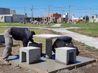 Pergamino: La Plaza del Barrio Procrear comienza a tomar forma