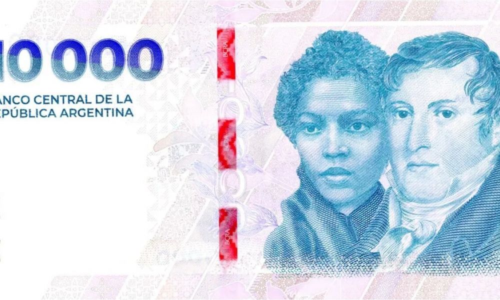 Comenzó a circular el nuevo billete de 10.000 pesos