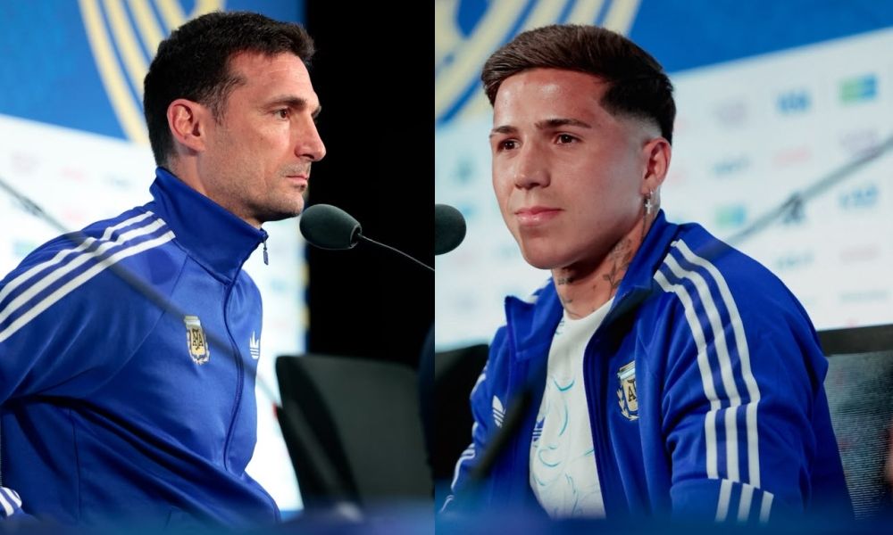 Lionel Scaloni y Enzo Fernández