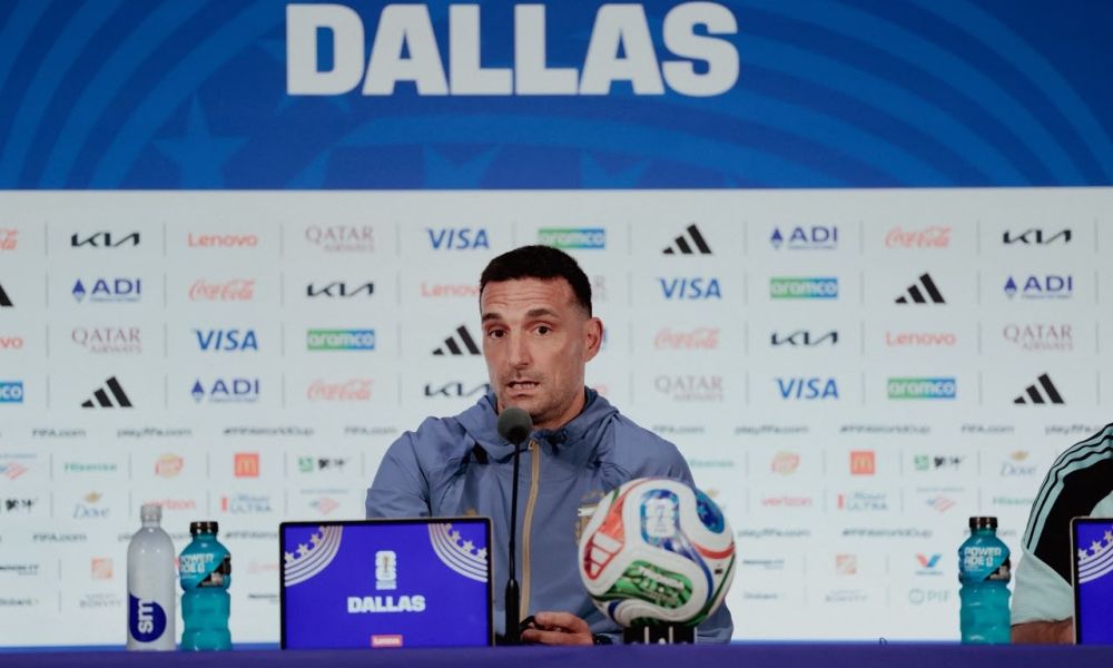 Lionel Scaloni en conferencia de prensa