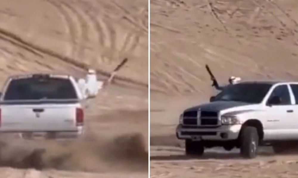 Exhiben un arma de fuego en los médanos