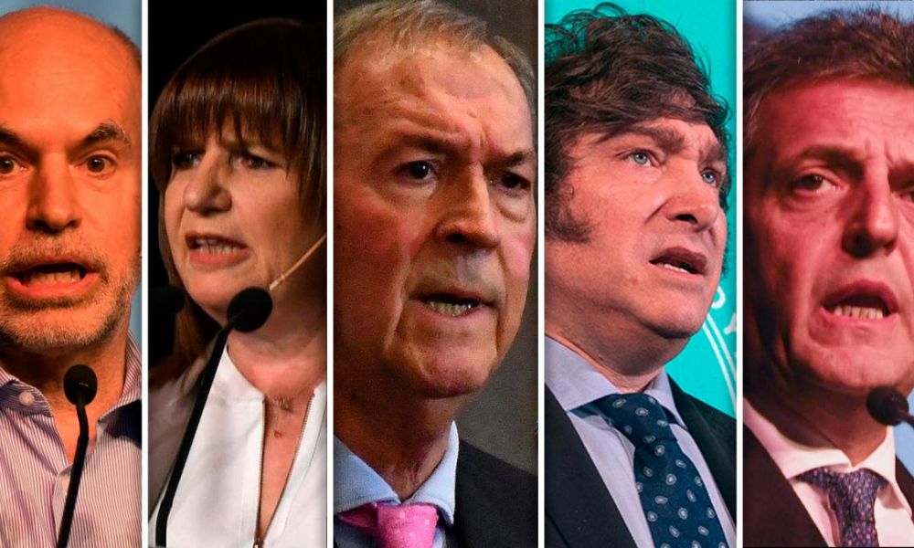 Larreta, Bullrich, Schiaretti, Milei  y Massa en la Rural