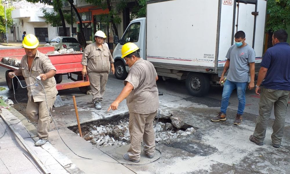Obras de bacheo en las calles de la ciudad