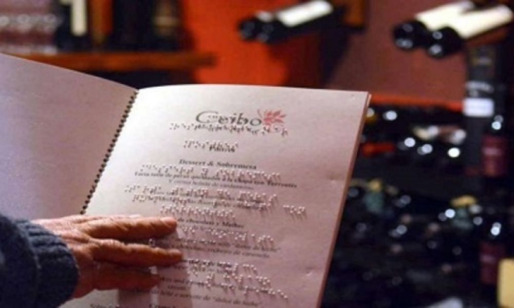 Menú en Braille