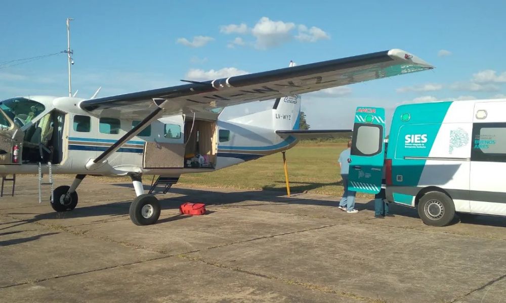 Servicio sanitario aéreo en Pergamino