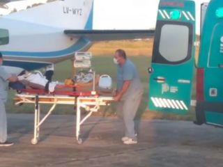 Pergamino: Servicio sanitario areo traslada a paciente de Hospital San Jos