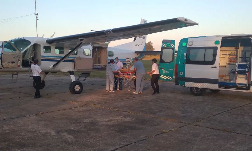 Servicio sanitario aéreo en Pergamino