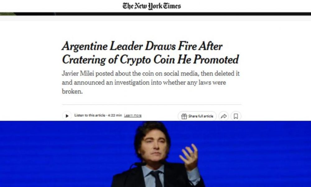 El escándalo $Libra que sacude a Milei, según The NYT El escándalo $Libra que sacude a Milei, según The NYT